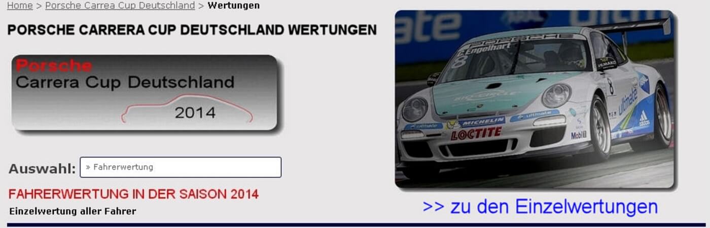 Wertung Porsche Carrera Cup 2014