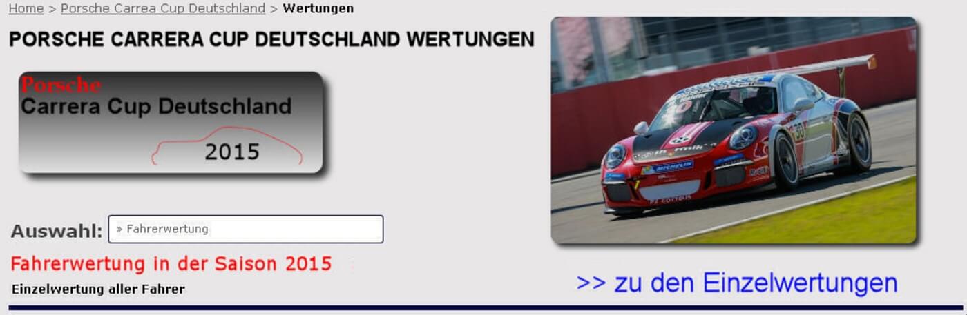 Wertung Porsche Carrera Cup 2015