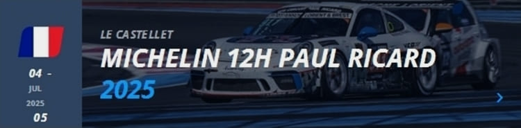 Termine 2025 von Rennsport-Veranstaltungen 12h-Rennen Le Castellet 2025