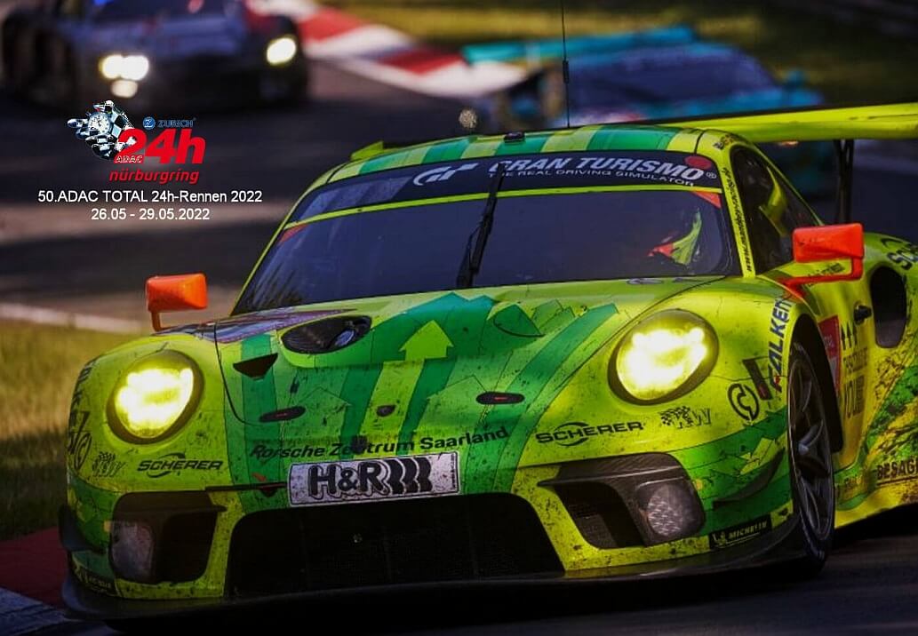 24h-Rennen Nürburgring 2022 Manthey Porsche auf dem Nürburgring
