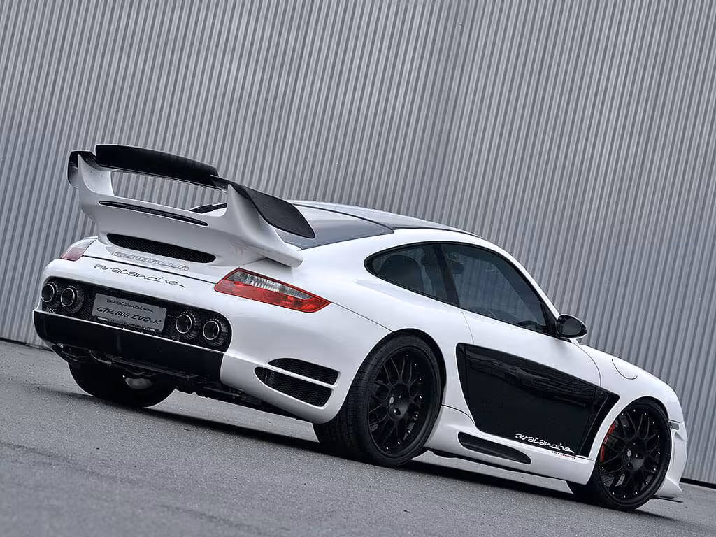 Porsche 997 turbo Vergleichstest Gemballa Porsche Avalanche GTR-800 Evo R Seitenansicht rechts