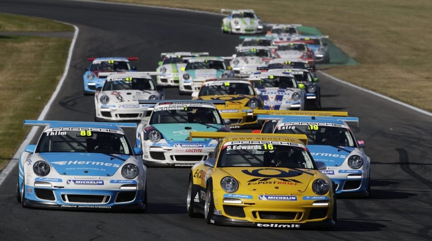 Starterfeld des Porsche Carrera Cup in Oschersleben